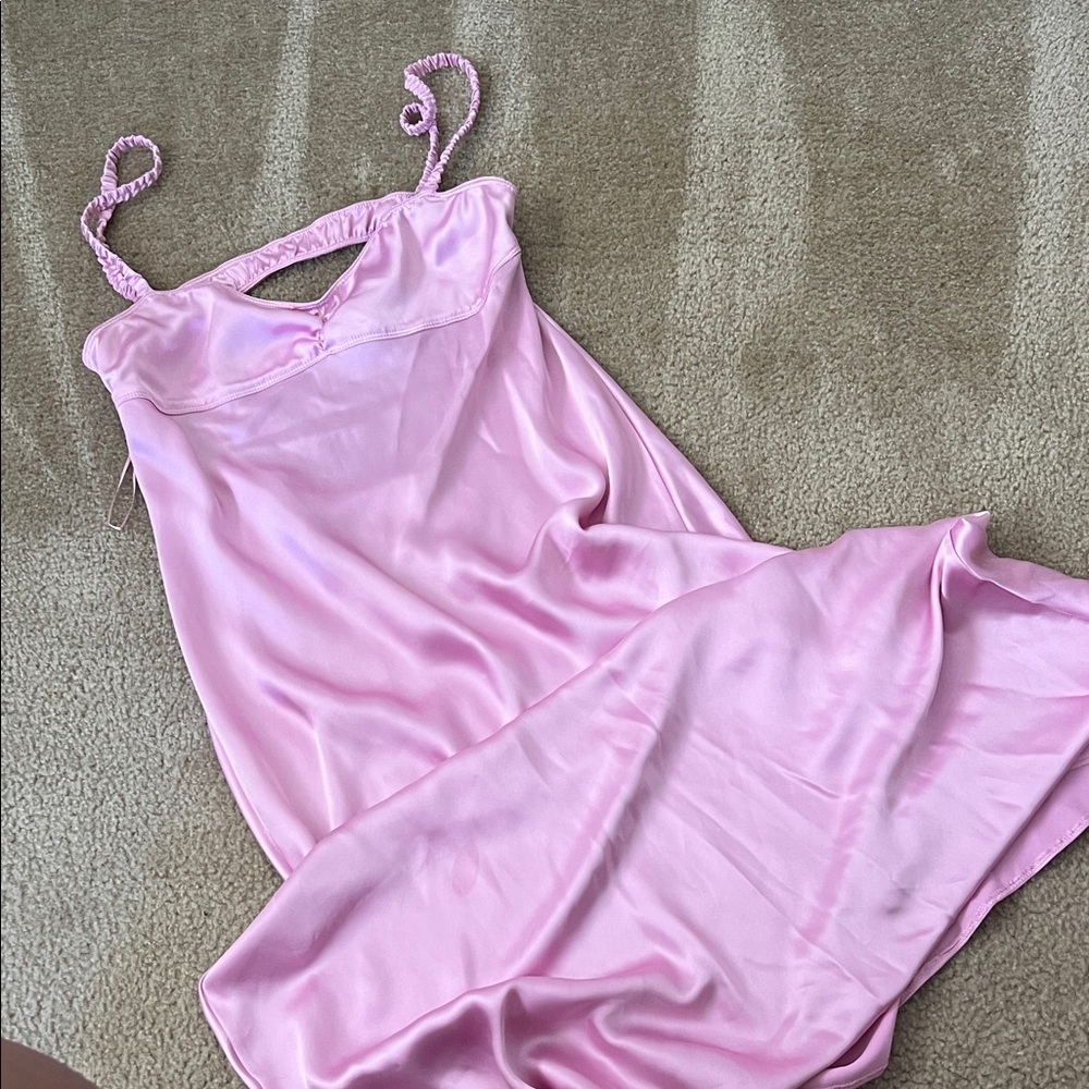 Elegant Zara Pink Satin Slip Dress